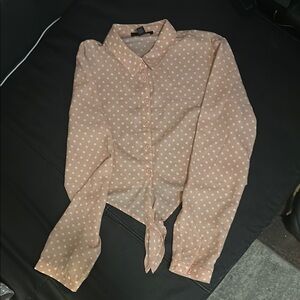 Forever 21 Peach Polka Dot Blouse